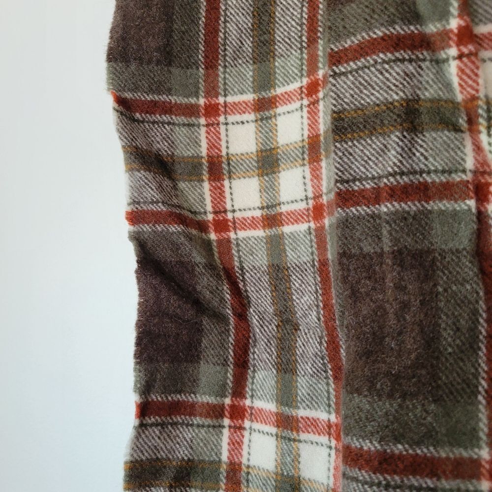 Pendleton Multicolor Plaid Wool Scarf Fringe Gree… - image 2